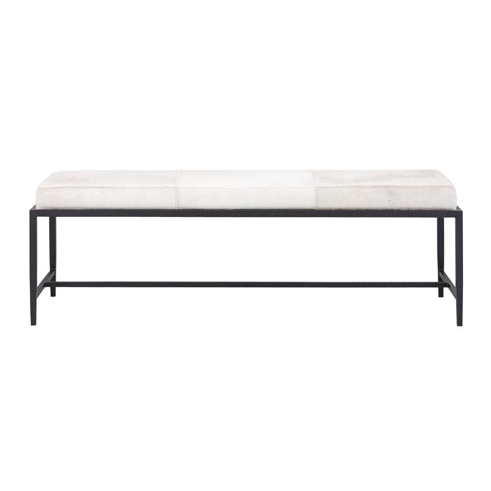 Elk Home Canyon Long Bench - Dark Bronze with Ivory Hide