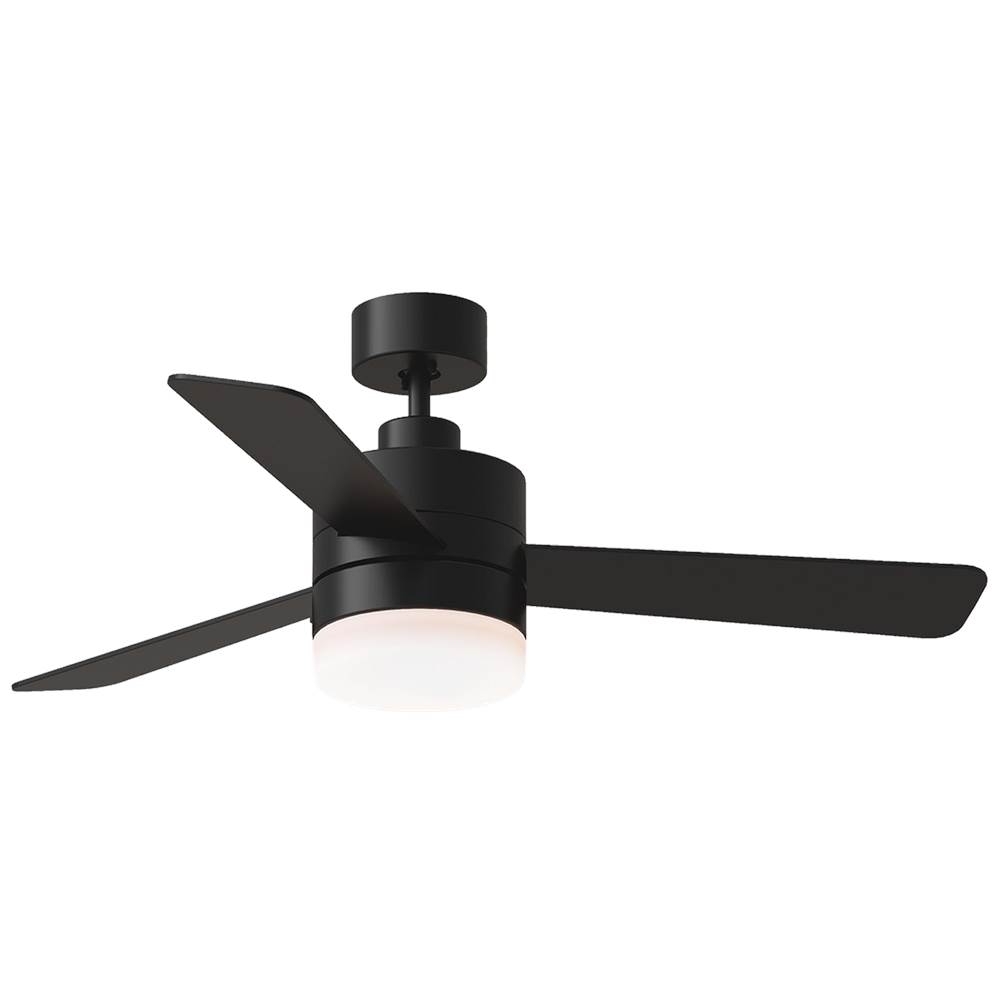Generation Lighting Era 44'' Dimmable LED Indoor/Outdoor Midnight Black Ceiling Fan with Light Kit, Remote Control and Manual Reversible Motor