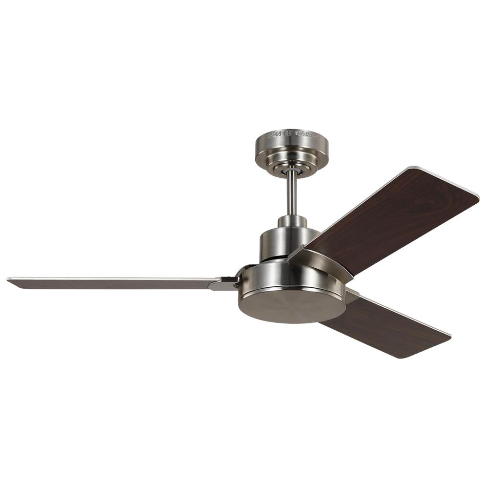 Generation Lighting Jovie 44'' Indoor/Outdoor Brushed Steel Ceiling Fan with Wall Control and Manual Reversible Motor