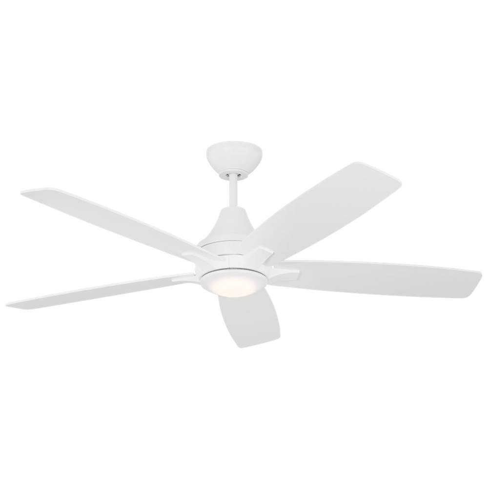 Generation Lighting Lowden 52'' Dimmable Indoor/Outdoor Integrated LED White Ceiling Fan with Light Kit, Remote Control and Reversible Motor