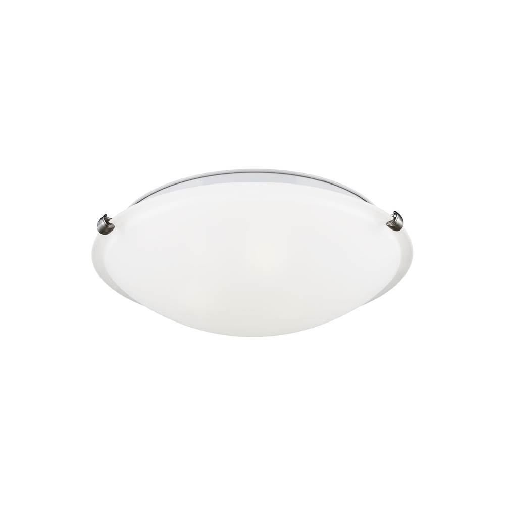 Generation Lighting Clip Ceiling Transitional 3-Light Indoor Dimmable Flush Mount In Brushed Nickel Silver Finish With Satin Etched Glass Diffuser
