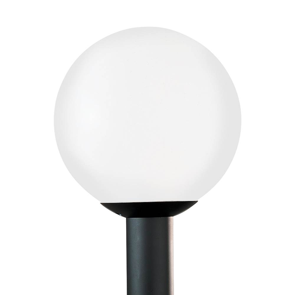 Generation Lighting Outdoor Globe Traditional 1-Light Outdoor Exterior Large Post Lantern In White Finish With White Plastic Acrylic Diffuser