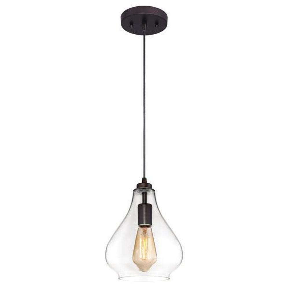 Westinghouse Westinghouse Lighting Wes One-Light Indoor Mini Pendant, Oil Rubbed Bronze Finish with Clear Glass