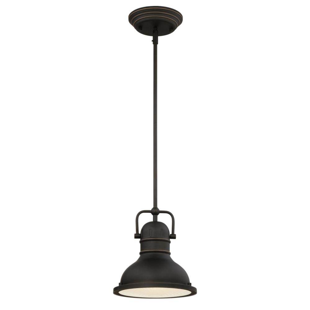 Westinghouse Westinghouse Lighting Boswell One-Light LED Indoor Mini Pendant, Oil Rubbed Bronze Finish with Highlights and Frosted Prismatic Acrylic