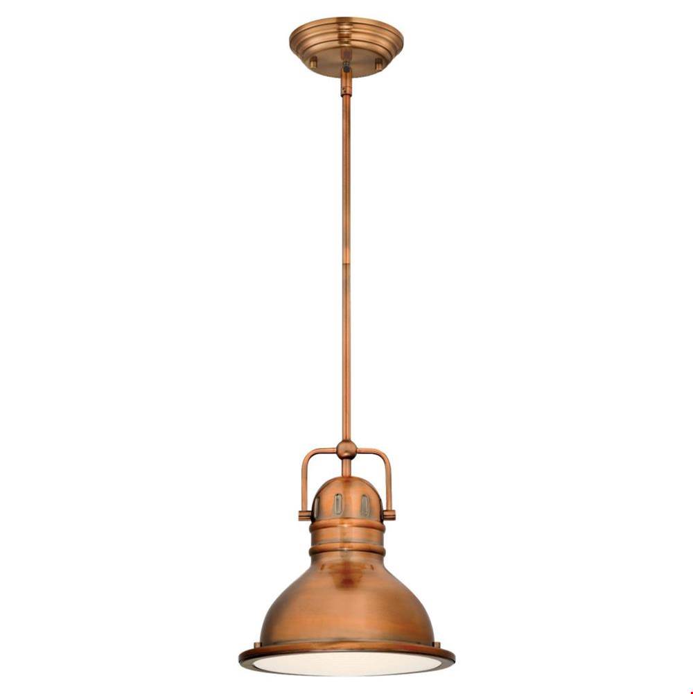 Westinghouse Westinghouse Lighting Boswell One-Light LED Indoor Mini Pendant, Washed Copper Finish with Frosted Prismatic Acrylic