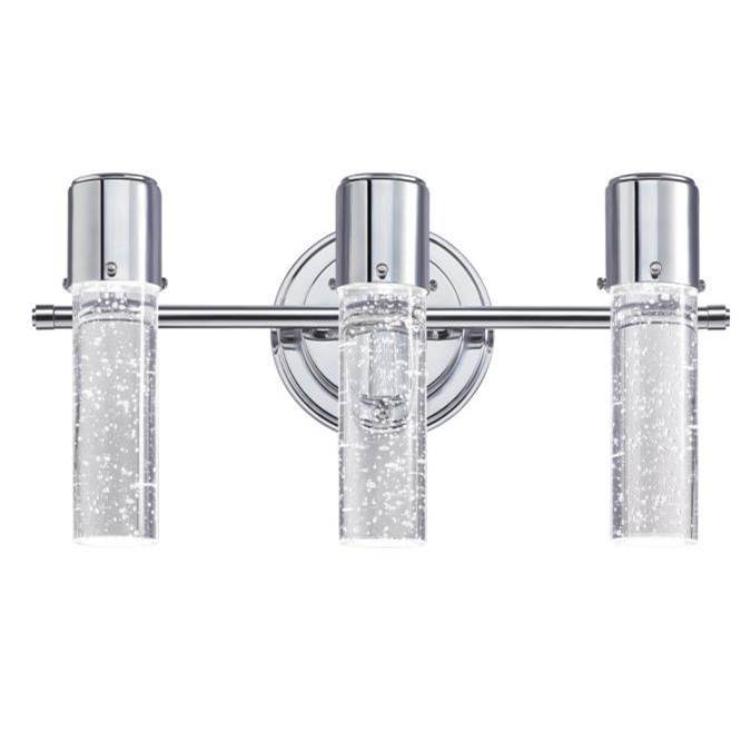 Westinghouse Westinghouse Cava Three-Light LED Indoor Wall Fixture, Chrome Finish and Bubble Glass