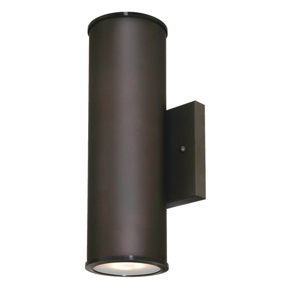 Westinghouse Mayslick Two-Light LED Up and Down Light Outdoor Wall Fixture, Oil Rubbed Bronze Finish with Frosted Glass Lens