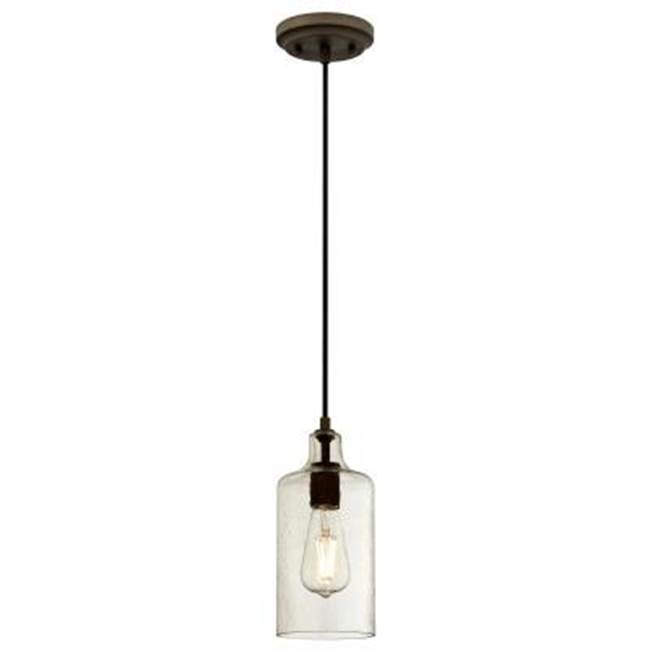 Westinghouse Westinghouse Lighting Carmen One-Light Indoor Mini Pendant, Oil Rubbed Bronze Finish with Clear Textured Glass