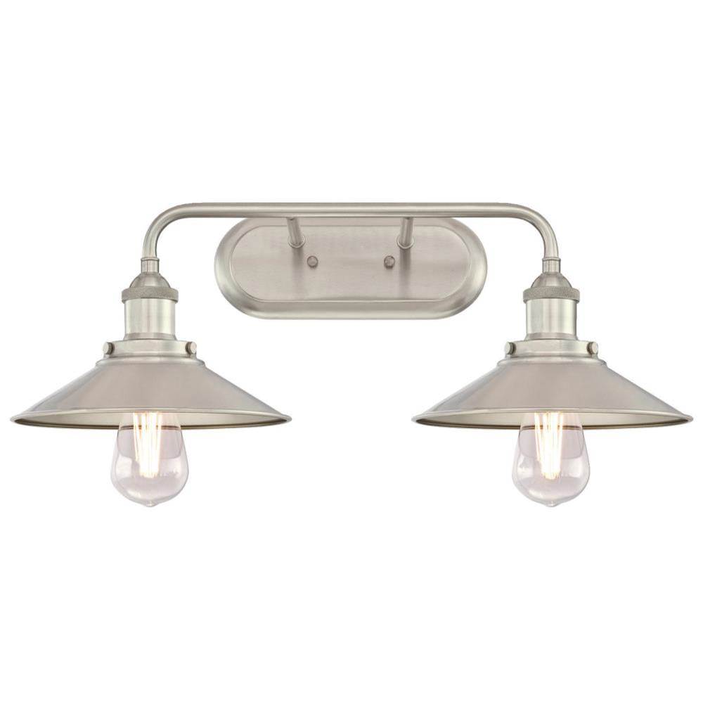 Westinghouse Maggie Two-Light Indoor Wall Fixture, Brushed Nickel Finish