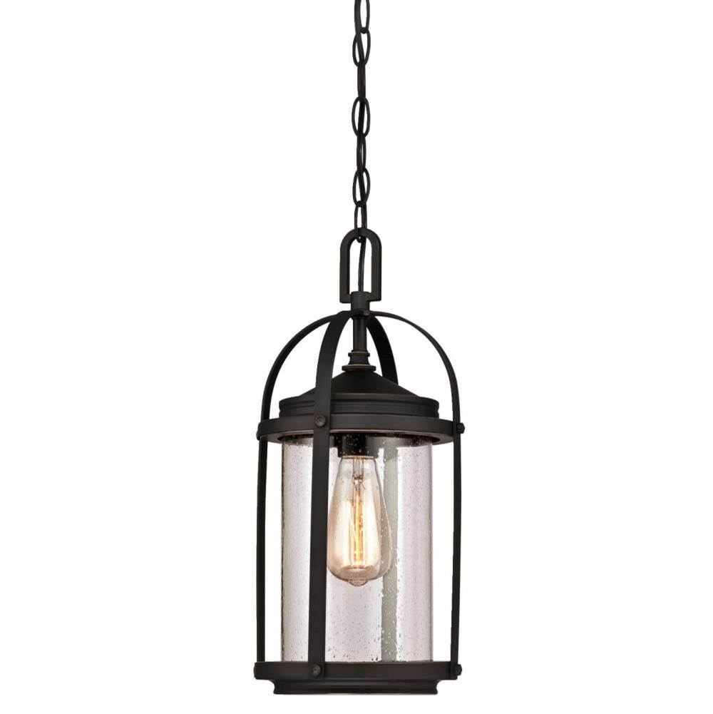 Westinghouse Westinghouse Grandview One-Light Outdoor Pendant, Oil Rubbed Bronze Finish with Highlights and Clear Seeded Glass