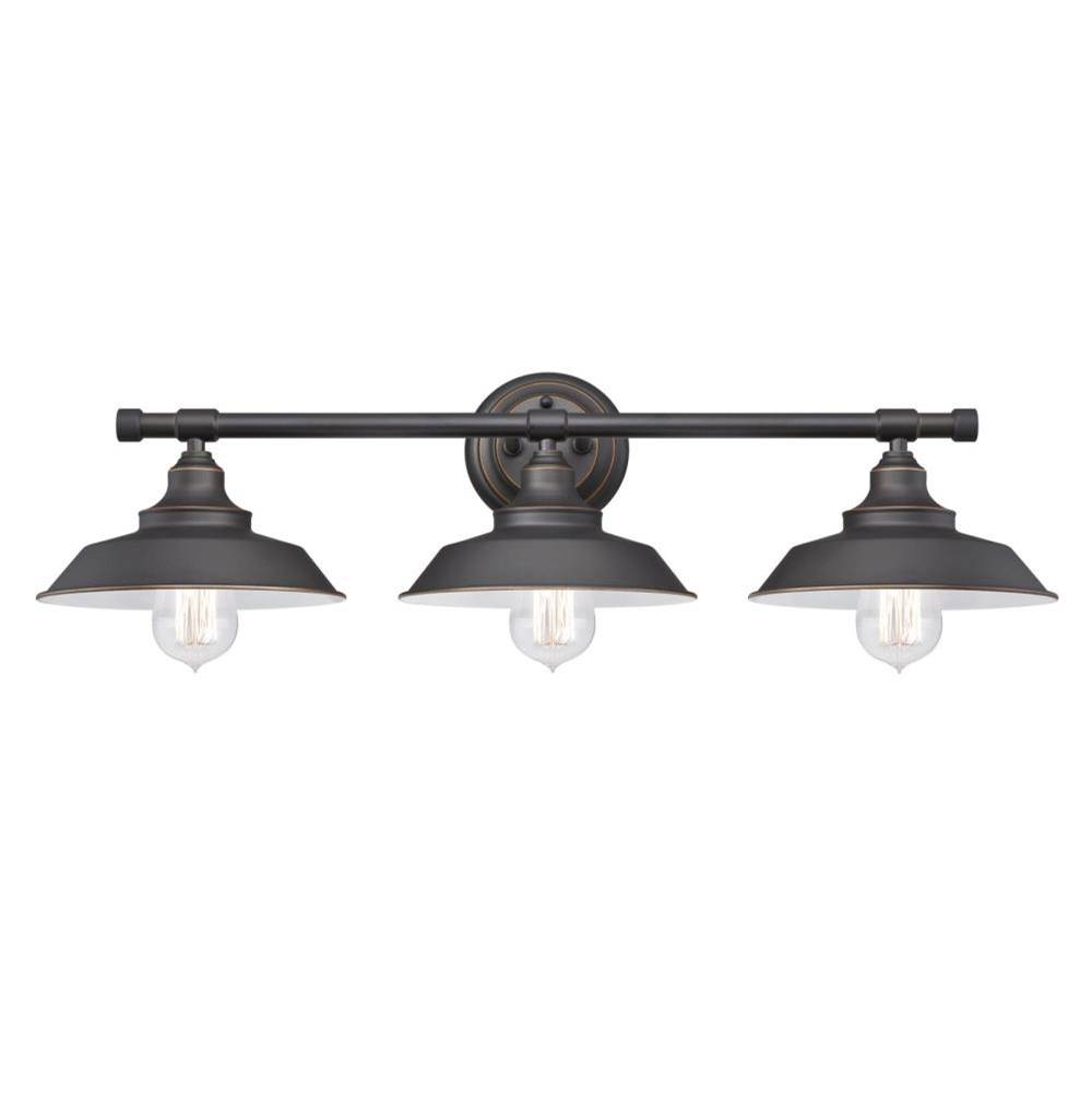 Westinghouse Westinghouse Iron Hill Three-Light Indoor Wall Fixture, Oil Rubbed Bronze Finish with Highlights