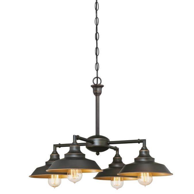 Westinghouse Westinghouse Iron Hill Four-Light Indoor Chandelier/Semi-Flush Ceiling Fixture, Oil Rubbed Bronze Finish with Highlights