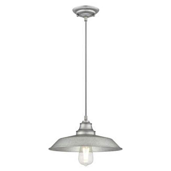 Westinghouse Westinghouse Lighting Iron Hill One-Light Indoor Pendant, Galvanized Steel Finish with Metal Shade
