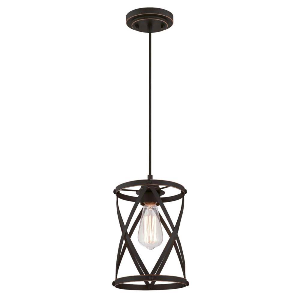 Westinghouse Westinghouse Lighting Isadora One-Light Indoor Mini Pendant, Oil Rubbed Bronze Finish with Highlights