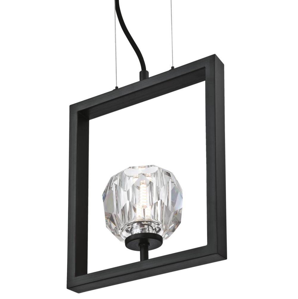 Westinghouse Westinghouse Lighting Zoa One-Light LED Indoor Pendant, Matte Brushed Gun Metal Finish with Crystal Glass