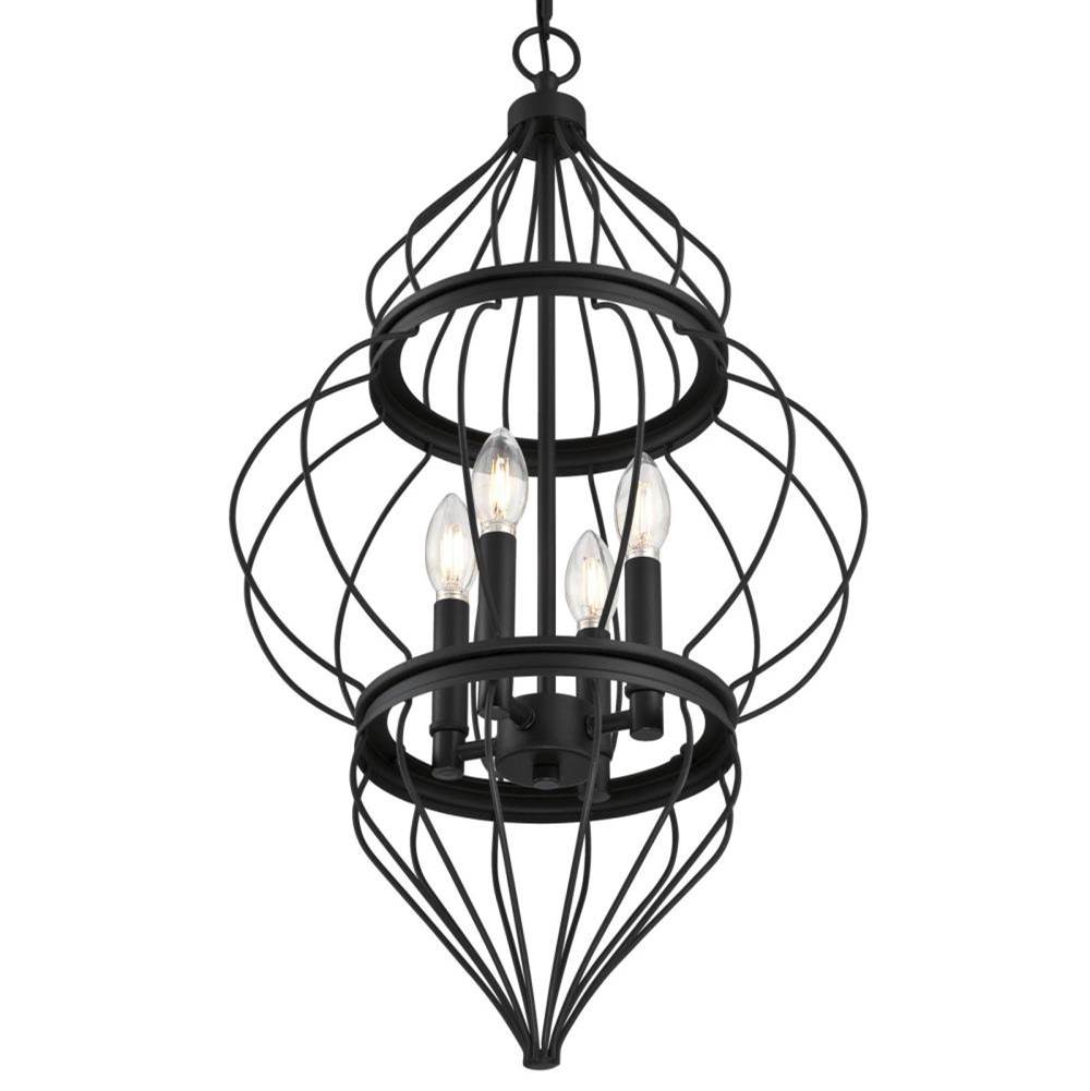 Westinghouse Westinghouse Lighting Salma Four-Light Indoor Chandelier, Matte Black Finish