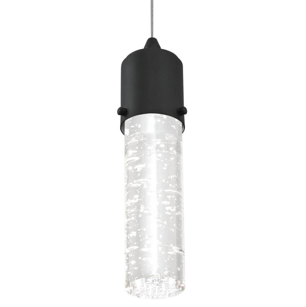 Westinghouse Westinghouse Lighting Cava One-Light LED Indoor Mini Pendant, Matte Black Finish with Bubble Glass