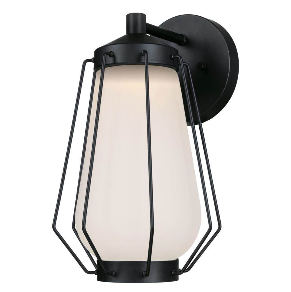 Westinghouse Westinghouse Lighting Corina One-Light Dimmable LED Outdoor Wall Fixture, Matte Black Finish with Frosted Glass