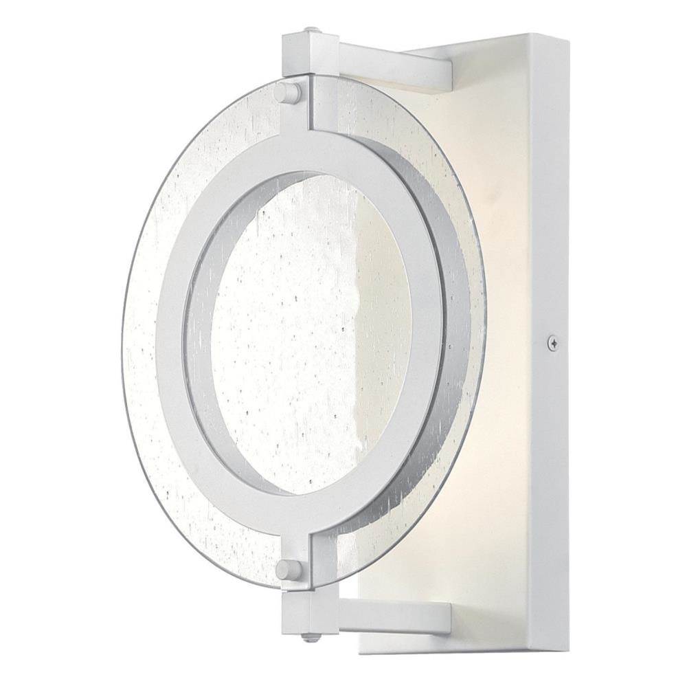 Westinghouse Westinghouse Lighting Maddox One-Light Dimmable LED Indoor/Outdoor Wall Fixture, Matte White Finish with Clear Seeded Glass