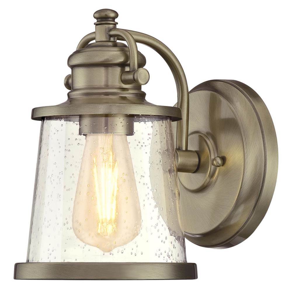 Westinghouse Westinghouse Lighting Emma Jane One-Light Outdoor Wall Fixture, Antique Brass Finish with Clear Seeded Glass