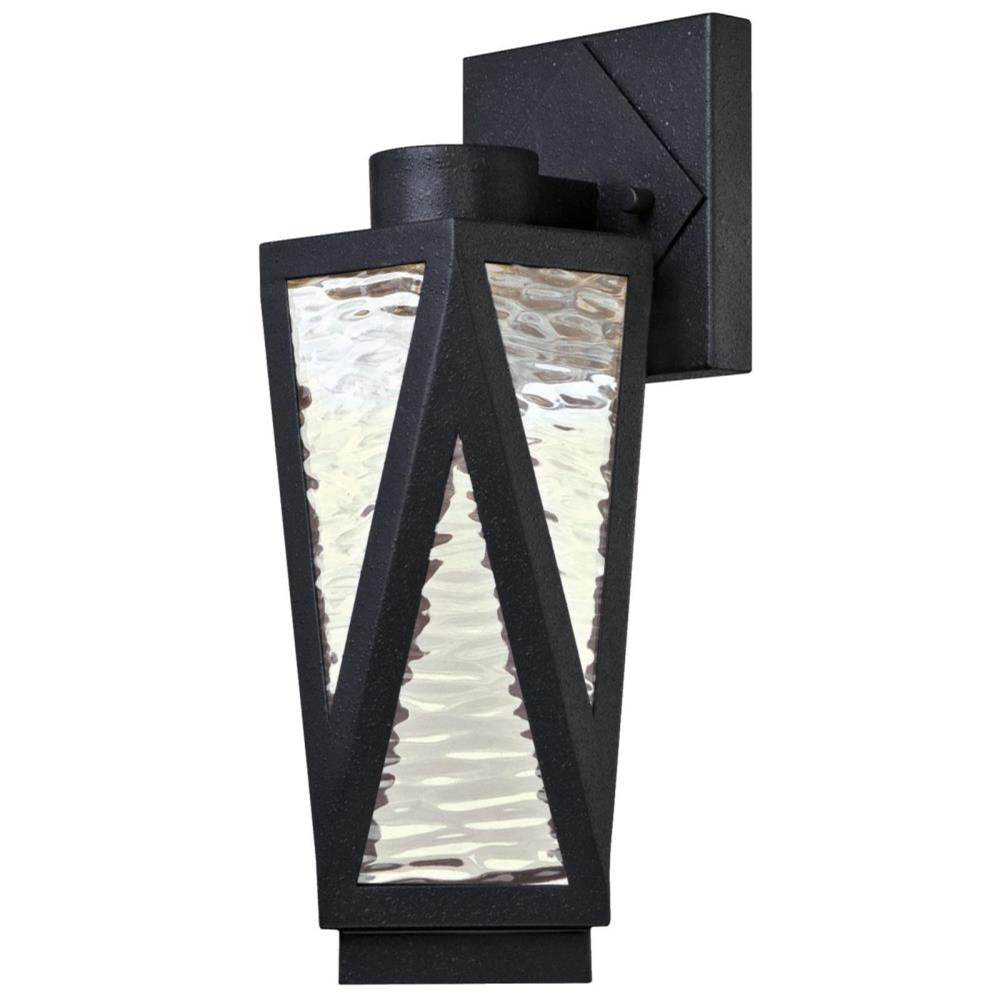 Westinghouse Westinghouse Lighting Zion One-Light Dimmable LED Outdoor Wall Fixture, Textured Iron Finish with Clear Water Glass