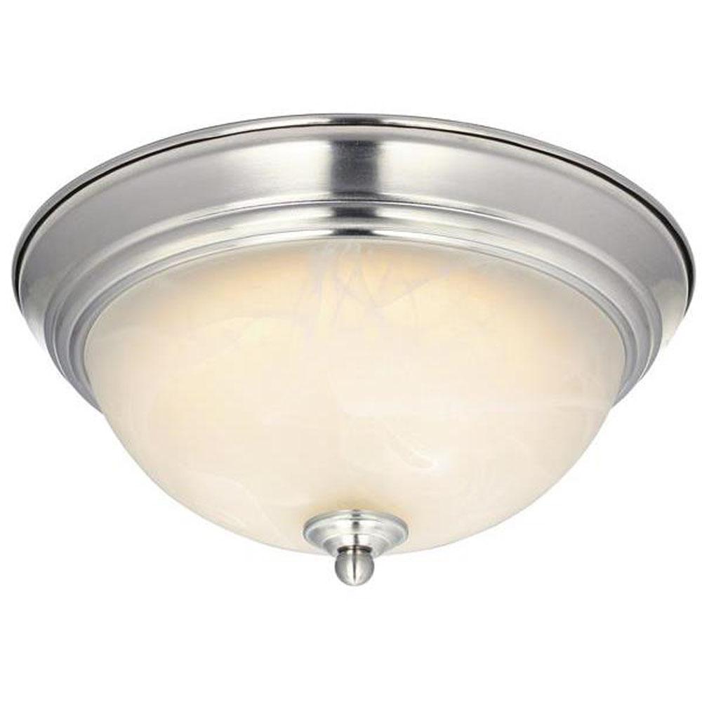 Westinghouse Dimmable LED Indoor Flush Mount Ceiling Fixture, Brushed Nickel Finish with White Alabaster Glass