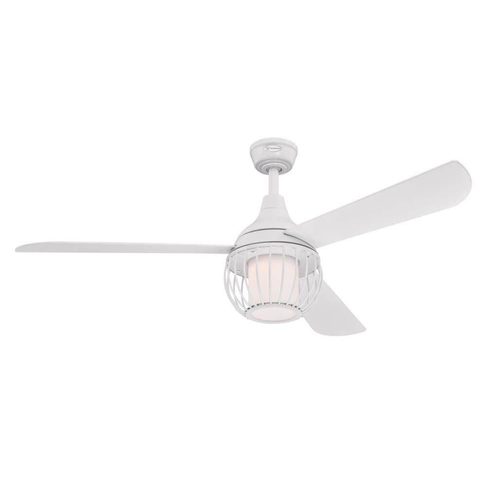 Westinghouse Westinghouse Graham 52-Inch Indoor White Ceiling Fan, Dimmable LED Light Kit with Opal Frosted Glass, Remote Control Included