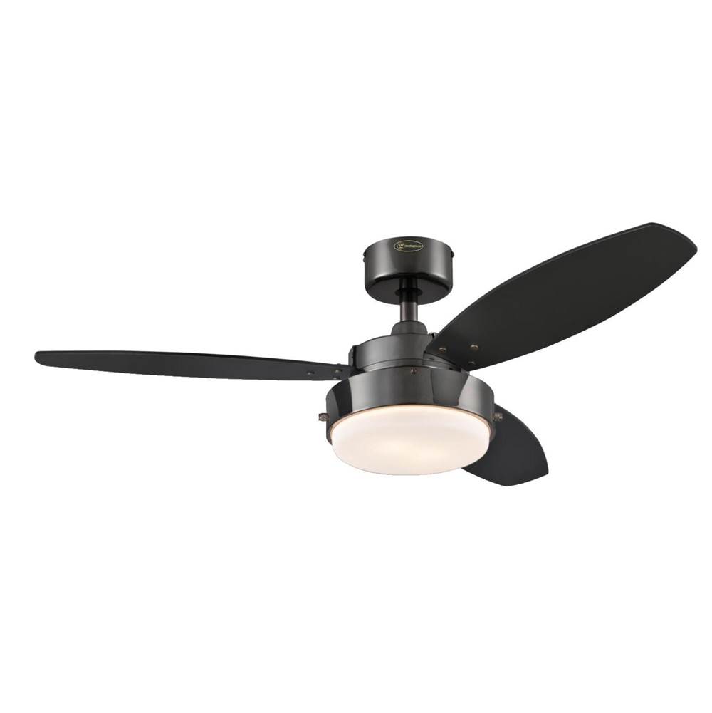 Westinghouse Westinghouse Lighting Alloy 42-Inch 3-Blade Gun Metal Indoor Ceiling Fan with LED Light Fixture and Opal Frosted Glass