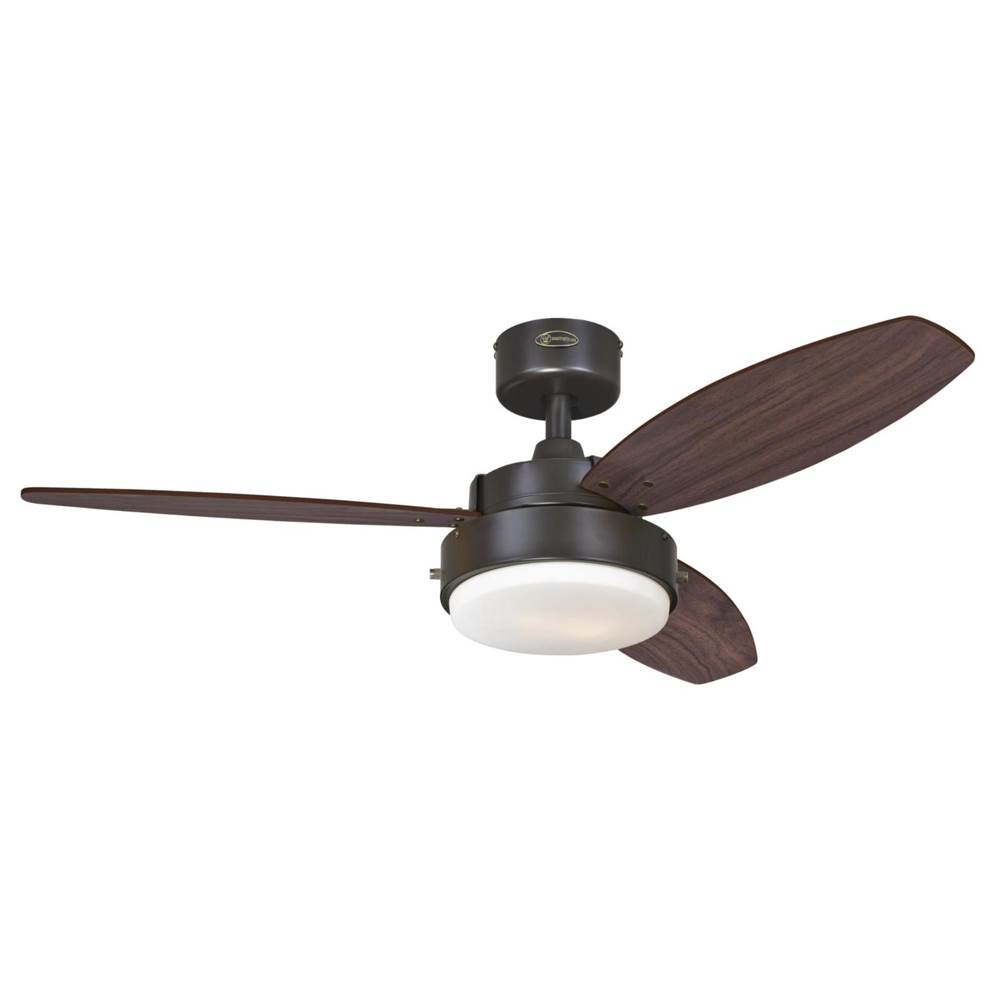 Westinghouse Westinghouse Lighting Alloy 42-Inch 3-Blade Oil Rubbed Bronze Indoor Ceiling Fan with LED Light Fixture and Opal Frosted Glass