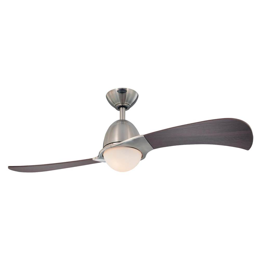 Westinghouse Westinghouse Lighting Solana 48-Inch 2-Blade Brushed Nickel Indoor Ceiling Fan with Dimmable LED Light Fixture and Opal Frosted Glass