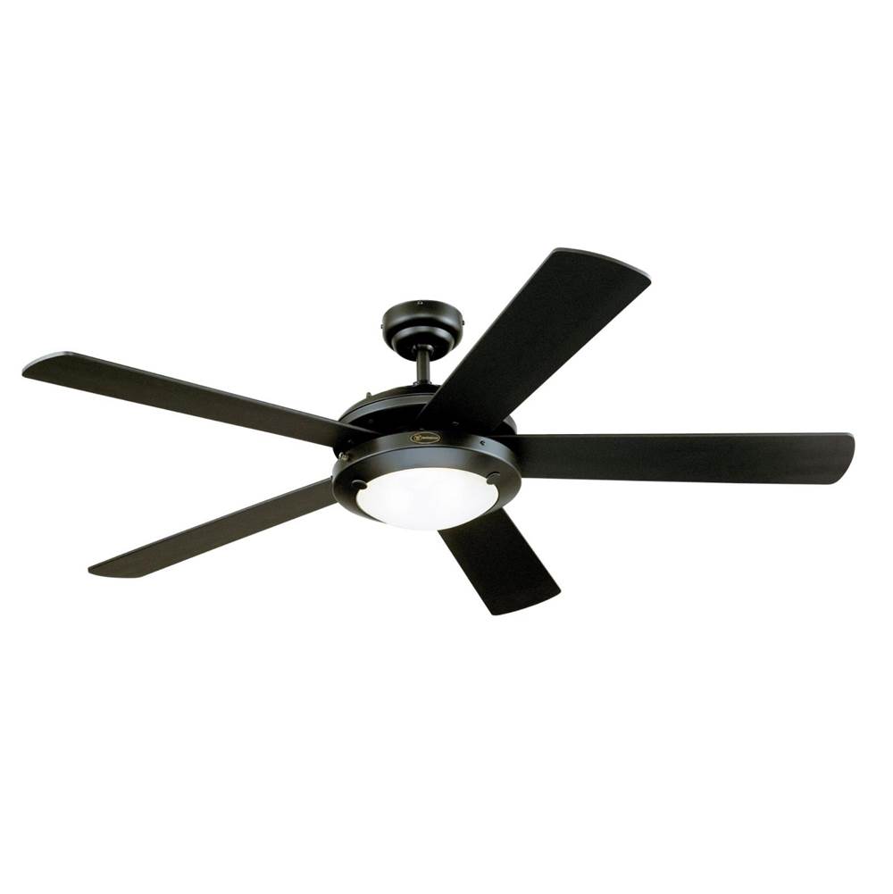 Westinghouse Westinghouse Lighting Comet LED 52-Inch 5-Blade Matte Black Indoor Ceiling Fan with Dimmable LED Light Fixture and Frosted Glass