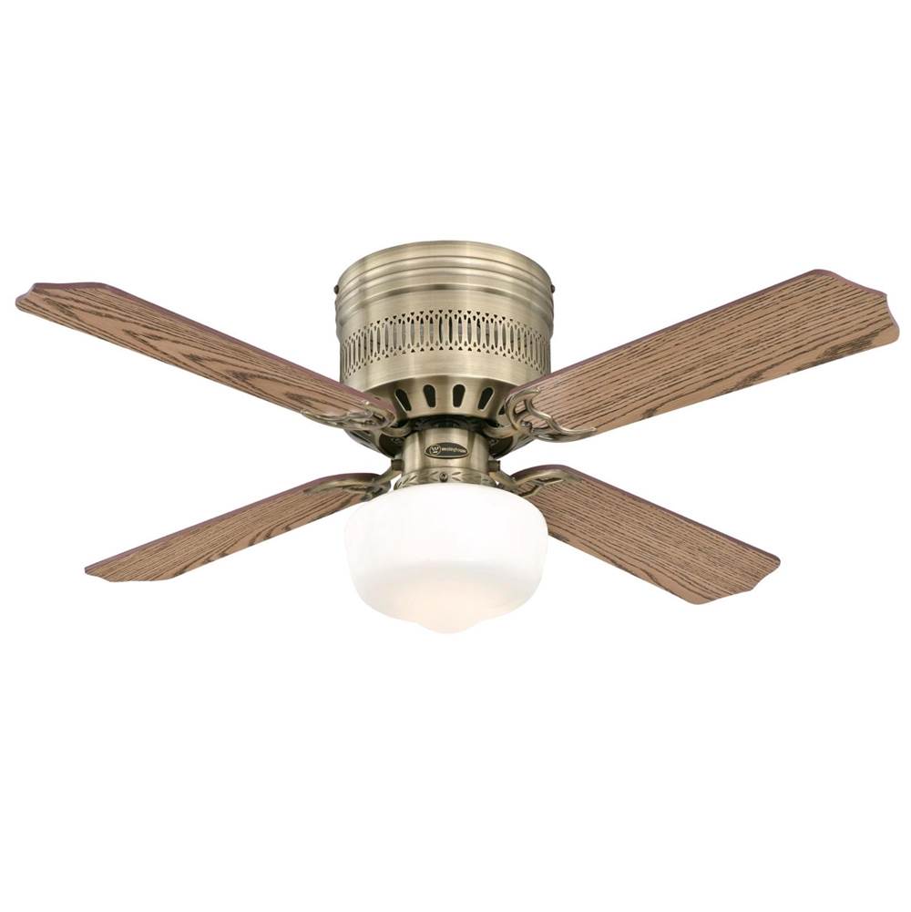 Westinghouse Westinghouse Lighting Casanova Supreme 42-Inch 4-Blade Antique Brass Indoor Ceiling Fan with LED Light Fixture and Opal Schoolhouse Glass