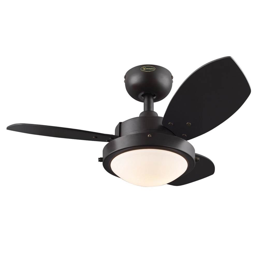 Westinghouse Westinghouse Lighting Wengue 30-Inch 3-Blade Espresso Indoor Ceiling Fan with LED Light Fixture and Opal Frosted Glass