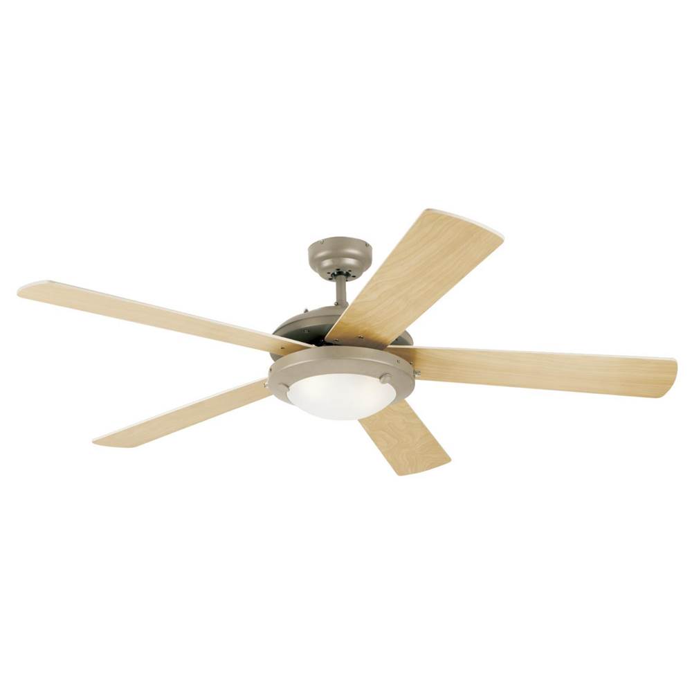 Westinghouse Westinghouse Lighting Comet 52-Inch 5-Blade Brushed Pewter Indoor Ceiling Fan with Dimmable LED Light Fixture and Frosted Glass