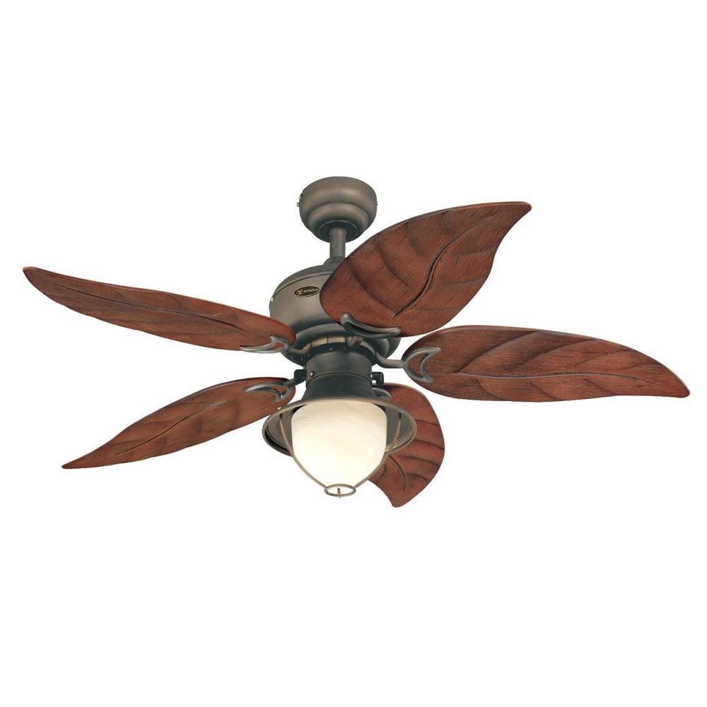 Westinghouse Westinghouse Lighting Oasis 48-Inch Indoor/Outdoor 5-Blade Oil Rubbed Bronze Ceiling Fan with LED Light Fixture and Yellow Alabaster Glass