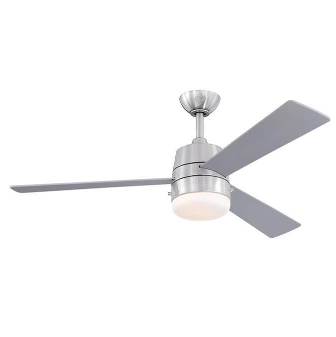 Westinghouse Brinley 52-Inch 3-Blade Brushed Nickel Indoor Ceiling Fan, Dimmable LED Light Fixture with Opal Frosted Glass